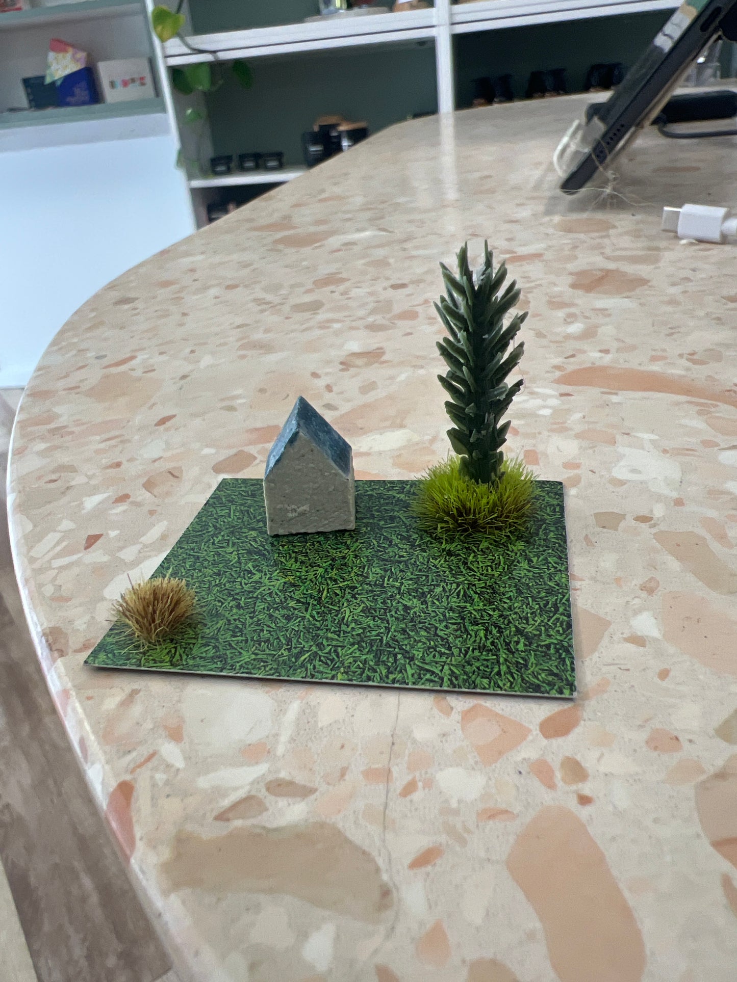 Tiny Ceramic House on Card