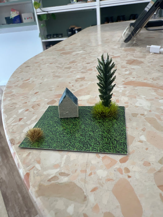 Tiny Ceramic House on Card