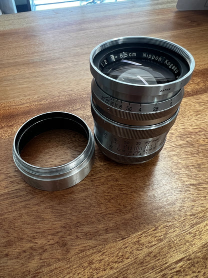 Nikon Nippon Nikkor P.C 8.5cm 85mm f2 LTM Screw Mount Lens L39 M39 Rangefinder